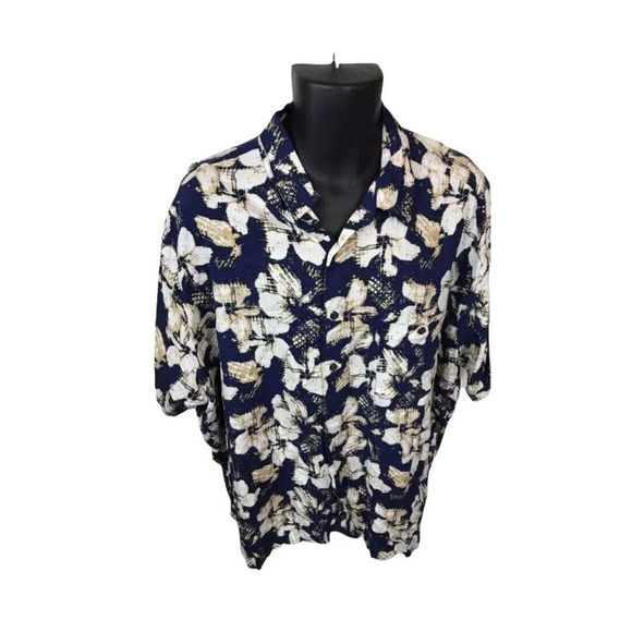 Munsingwear Mens Hawaiian Button Up Shirt Short Sleeve Blue Size XXL Set of 2 - Picture 2 of 12